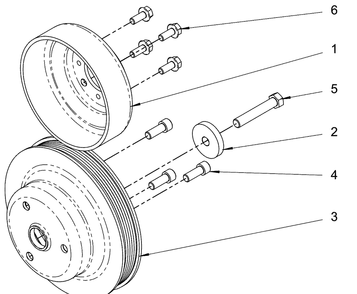Engine Group - Crank Pulley Mount Diagram and Parts List for 076160-05  Briggs and Stratton Generator